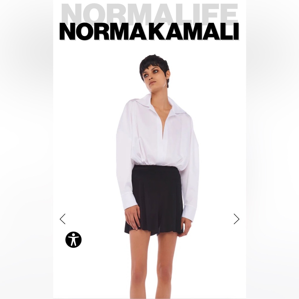 Norma Kamali Elephant Pleat Short, Black, Small